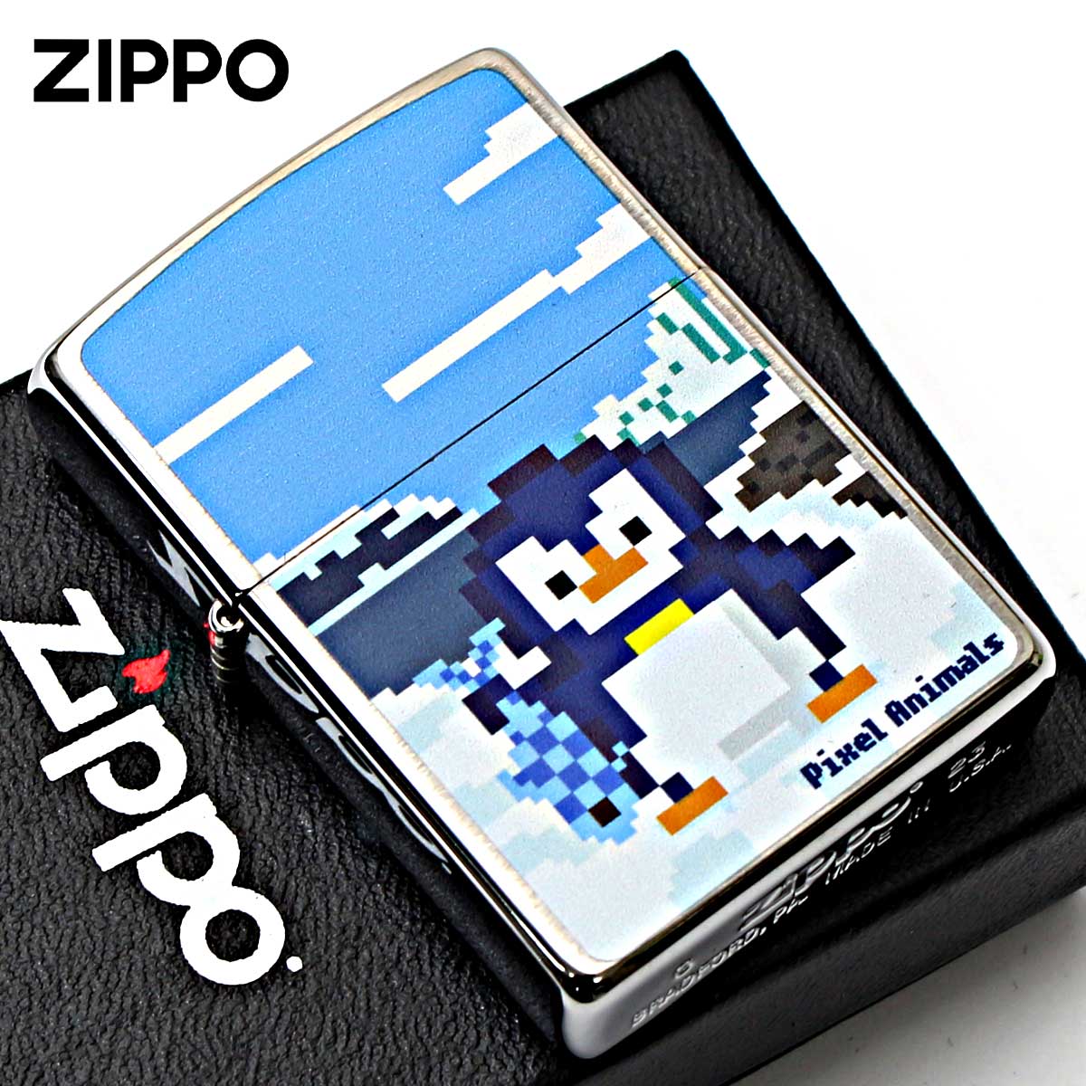 Zippo ジッポー ピクセルアート ペンギン アニマル Pixel Animals 2PA-PGN メール便可