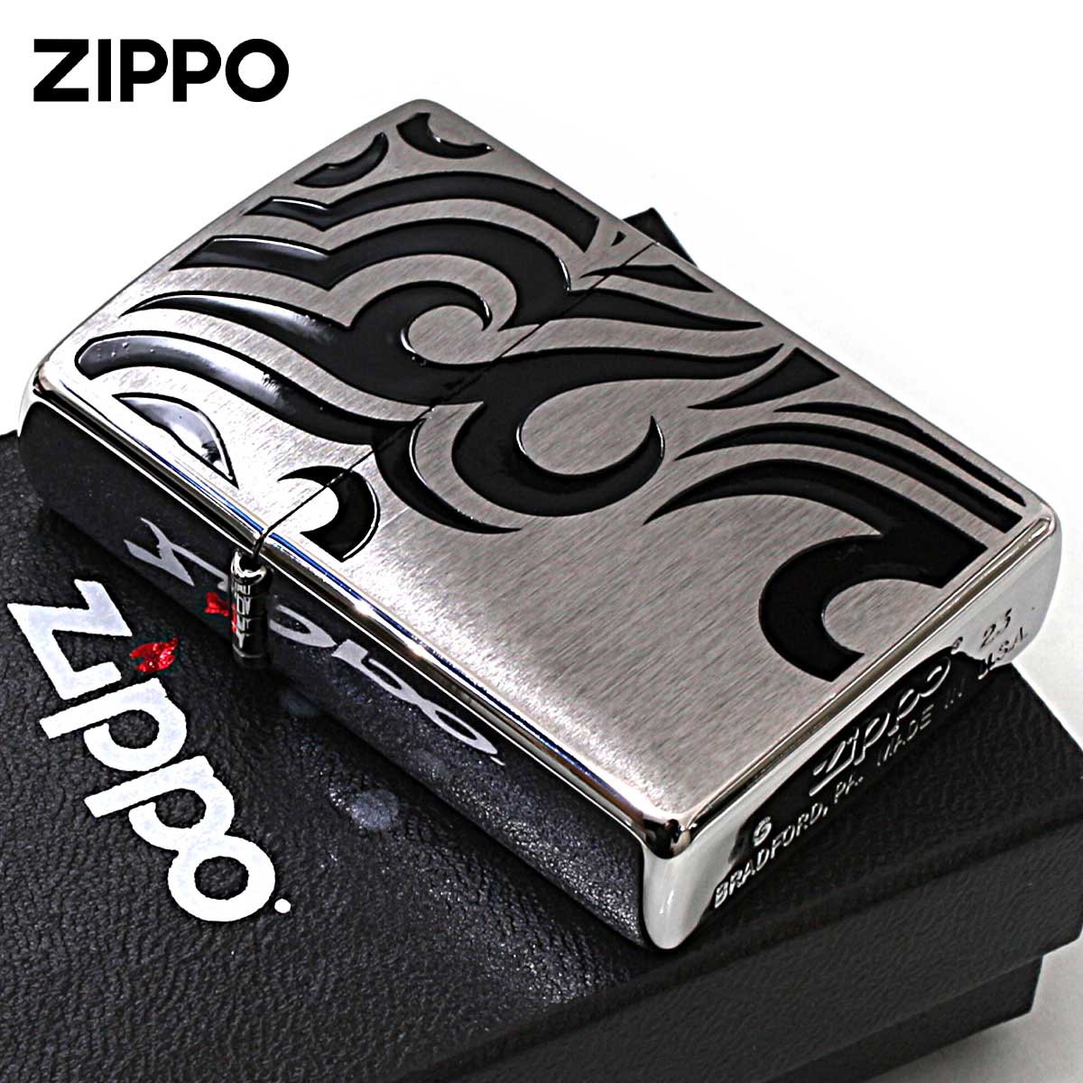 Zippo ジッポー トライバル タトゥー ブラック ワイルド TRIBAL TATTO 200TT-BK1 メール便可