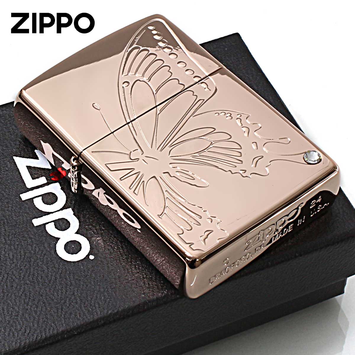 Zippo ジッポー 蝶々 バタフライ ピンクゴールド Butterfly Series 2BTF-PG