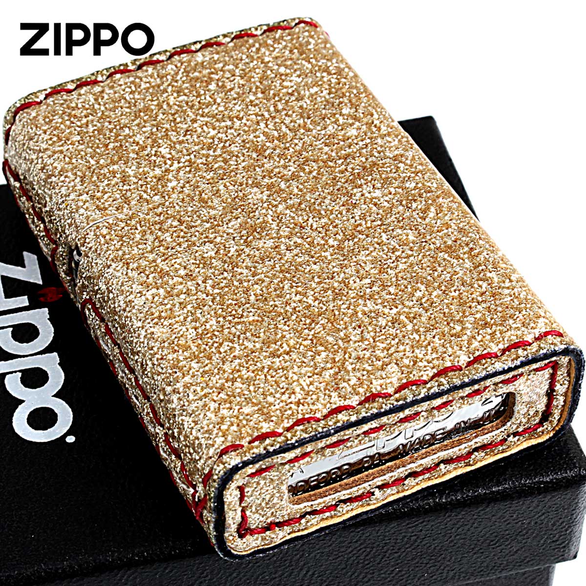 Zippo ジッポー Glitter グリッター ラメ 合皮巻き ZGL-シャンパンGD