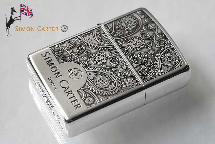 Zippo ジッポー サイモンカーター ペイズリーフレーム シルバーいぶし Simon Carter LONDON オフィシャルライセンス品 SCP-018 メール便可