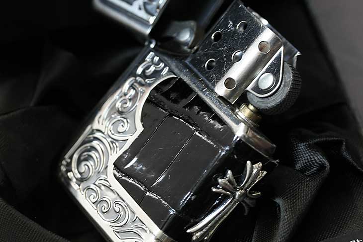 Zippo ジッポー フレーム クロコダイル メタル クロス