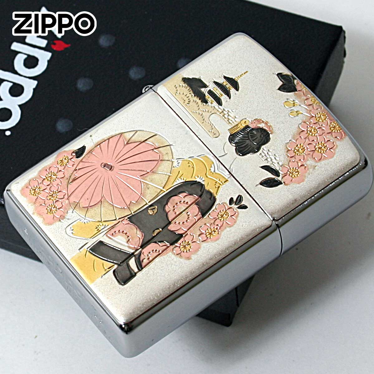 Zippo ジッポー 電鋳板 プレート貼り 和柄 伝統工芸 舞妓