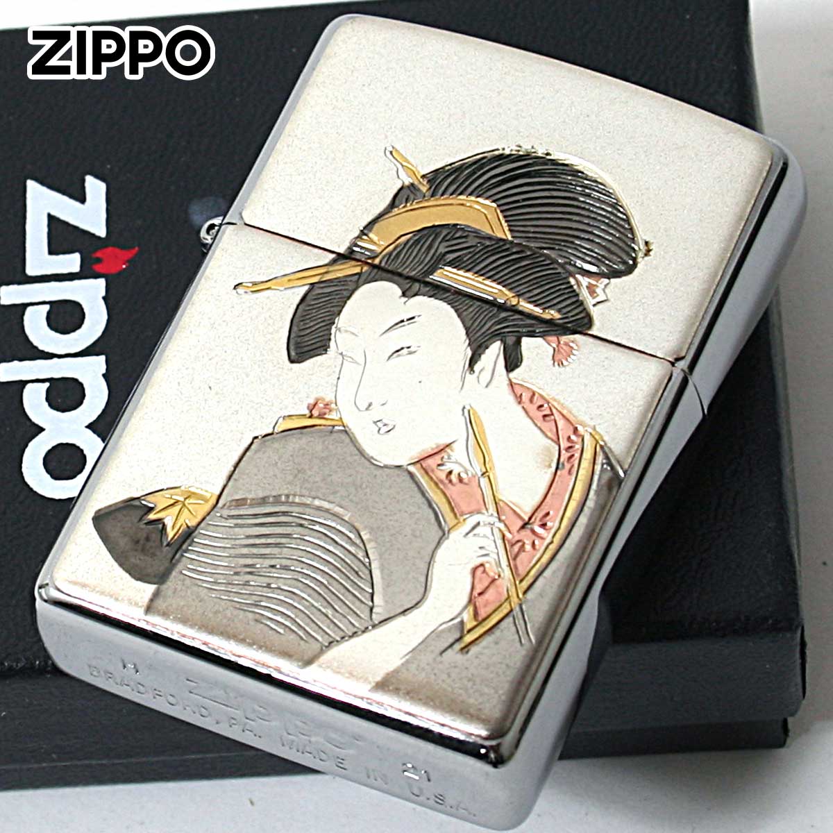 Zippo ジッポー 電鋳板 プレート貼り 和柄 伝統工芸 浮世絵