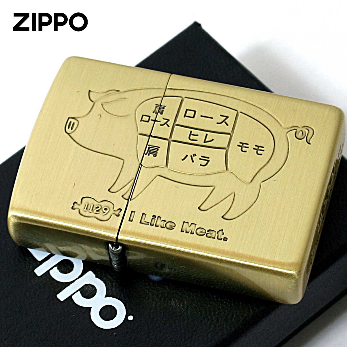 Zippo ジッポー 豚 ブタ 肉 アイ ライク ミート ブラス古美 I Lile Meet. ブタ BS