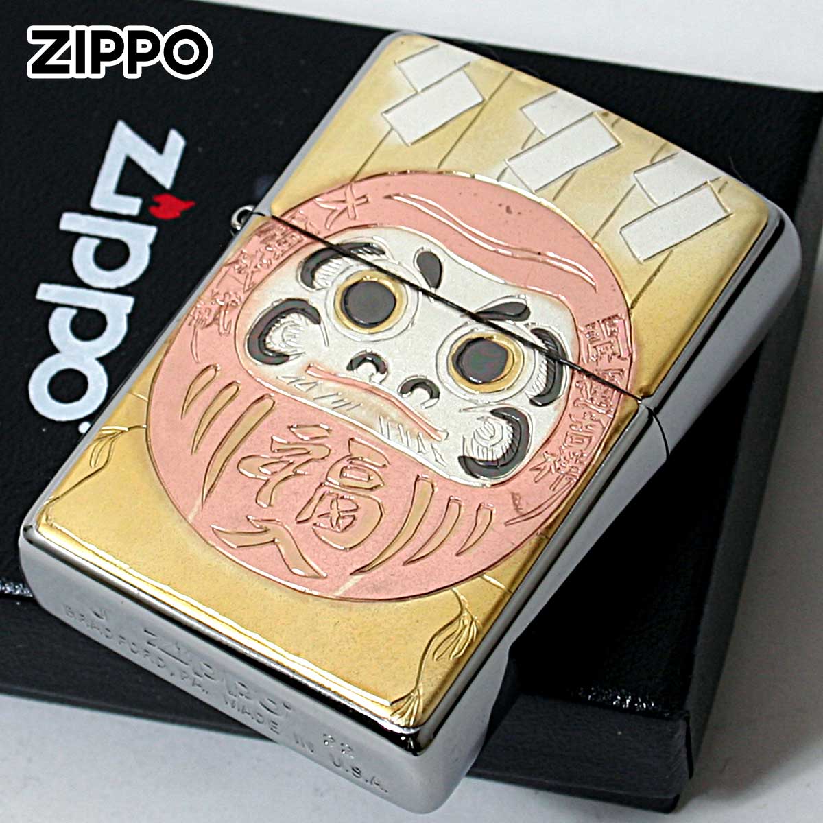 Zippo ジッポー 電鋳板 プレート貼り 和柄 伝統工芸 達磨