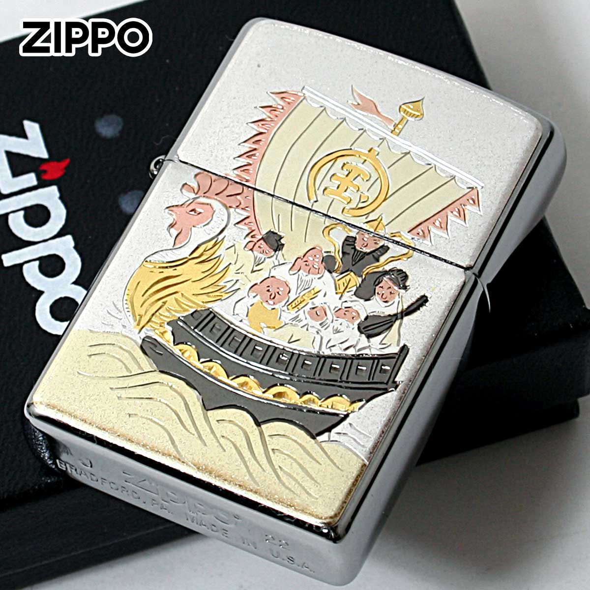 Zippo ジッポー 電鋳板 プレート貼り 和柄 伝統工芸 宝船