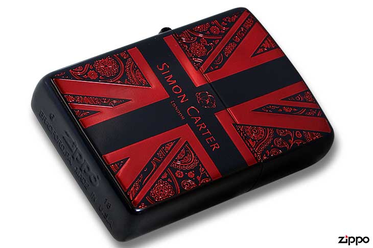 Zippo ジッポー サイモンカーター ユニオンジャック イオンブラック レッド Simon Carter LONDON オフィシャルライセンス品 ZP SCP-040