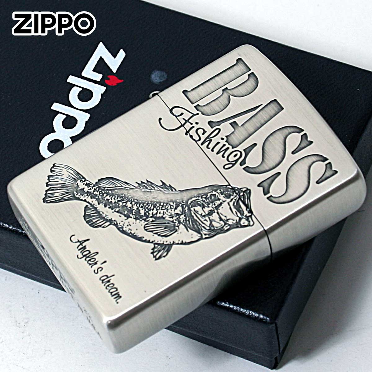 Zippo ジッポー 釣り 魚 バス BASS 釣道 ニッケル古美 Fishing way ブラックバス
