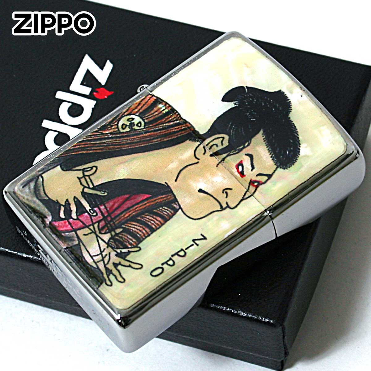 Zippo ジッポー 浮世絵 綾取り役者 貝貼りエポ盛り 江戸時代 絵画 アート 綾取り役者 メール便可