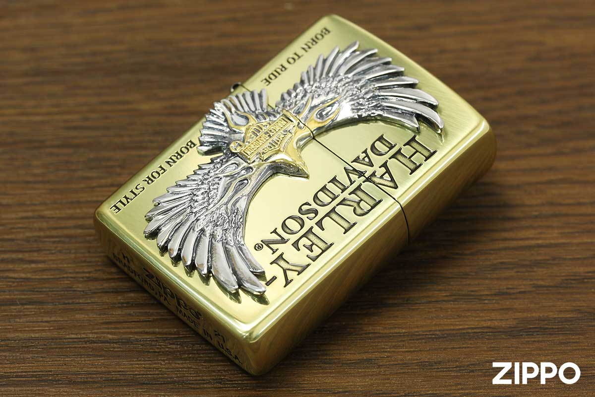 Zippo ジッポー ハーレーダビッドソン 日本限定モデル バイク 二輪 モーターサイクル Harley Davidson ブラスいぶしフライングイーグル メタル オフィシャルライセンス品 HDP-77