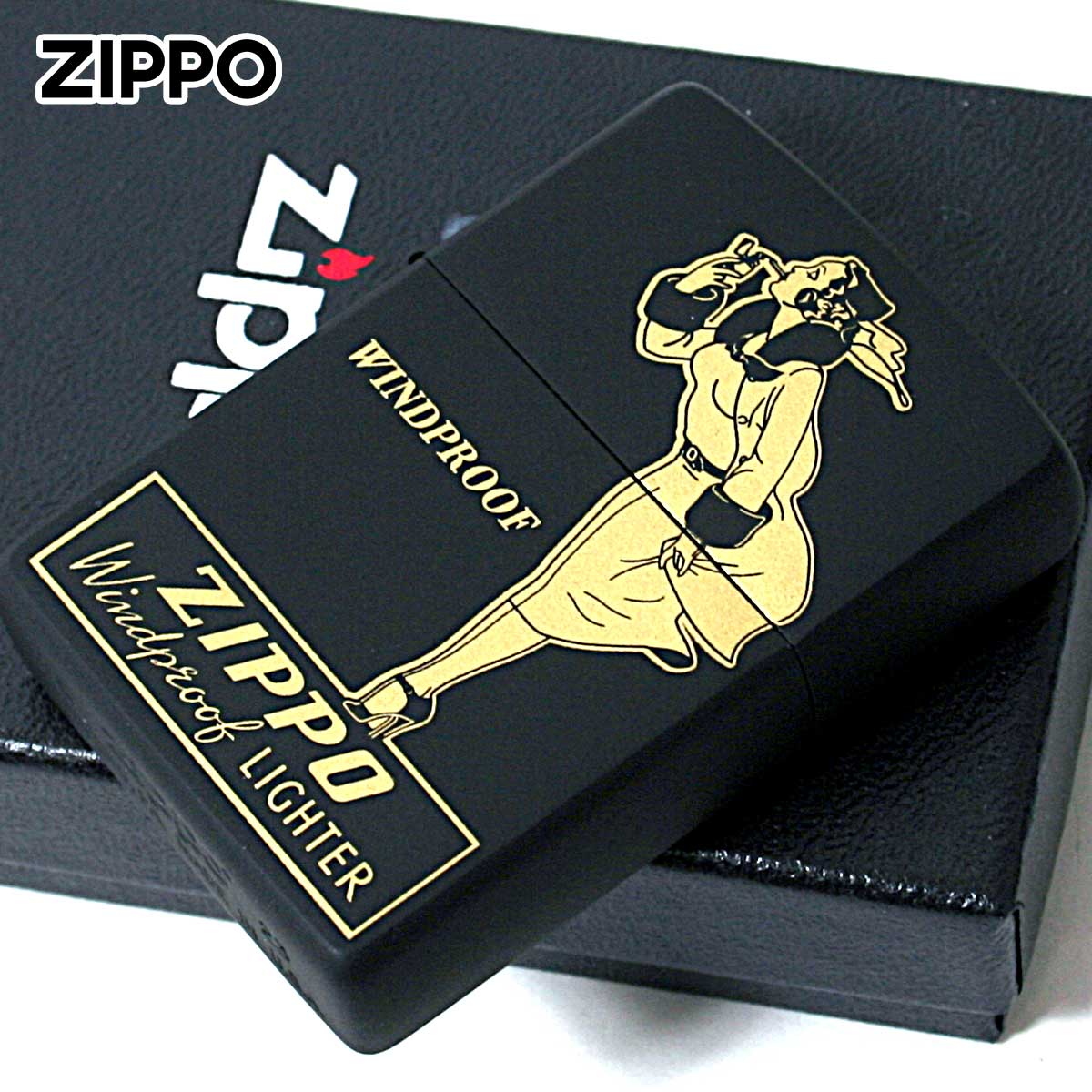 Zippo ジッポー ウインディ ウインドプルーフ レディ ブラックマット Windy WINDPROOF LADY BKM BKM-1