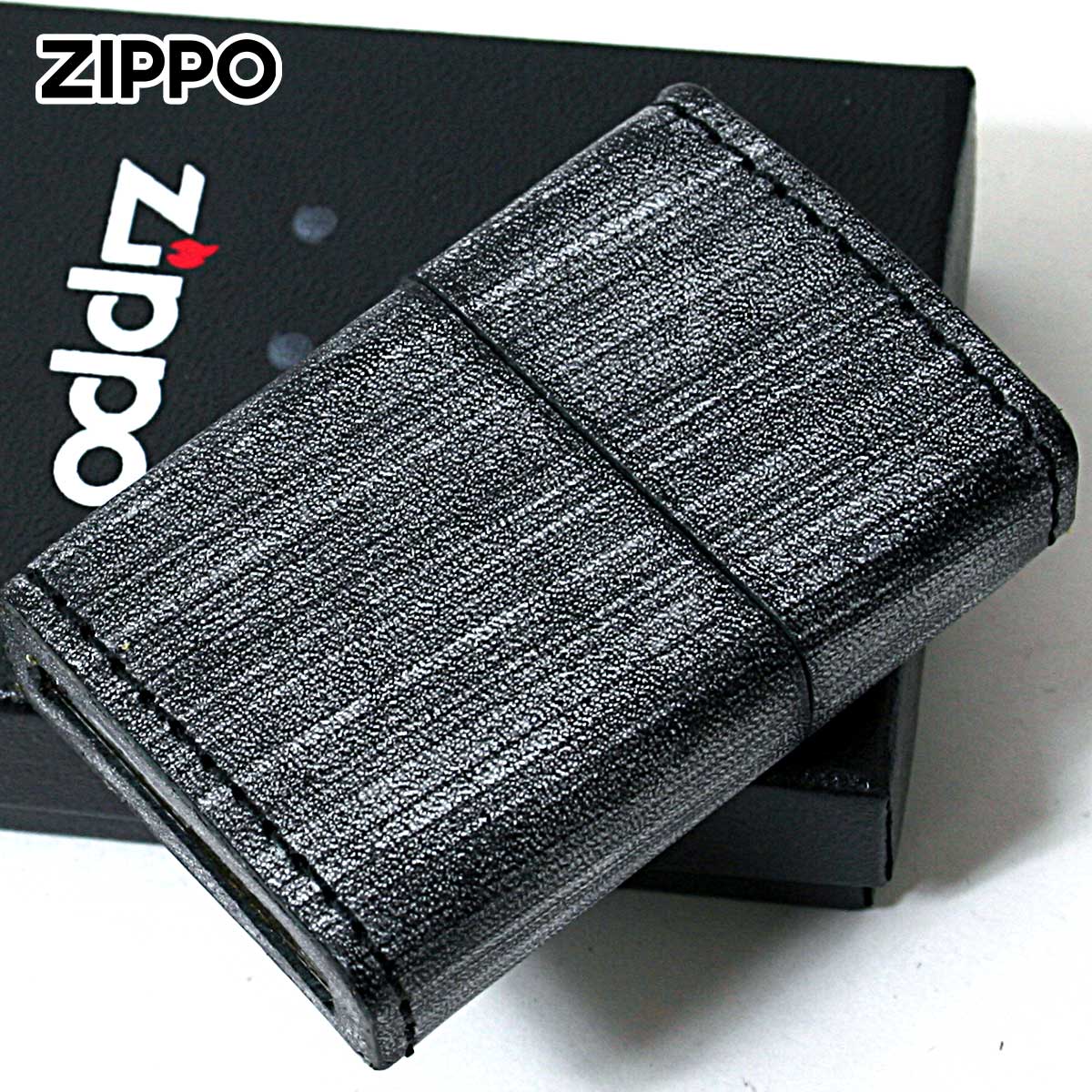 Zippo ジッポー 革巻き 本革 牛革 ブライドルレザー Bridle leather UK ブラック