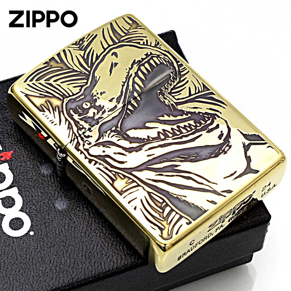 Zippo ジッポー 恐竜 ディノデラックス ティラノサウルス 真鍮イブシ BS