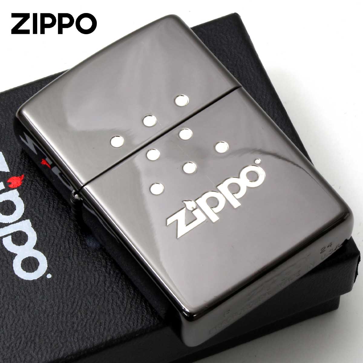 Zippo ジッポー ZIPPO パッケージデザイン 両面加工 ブラックニッケル 200