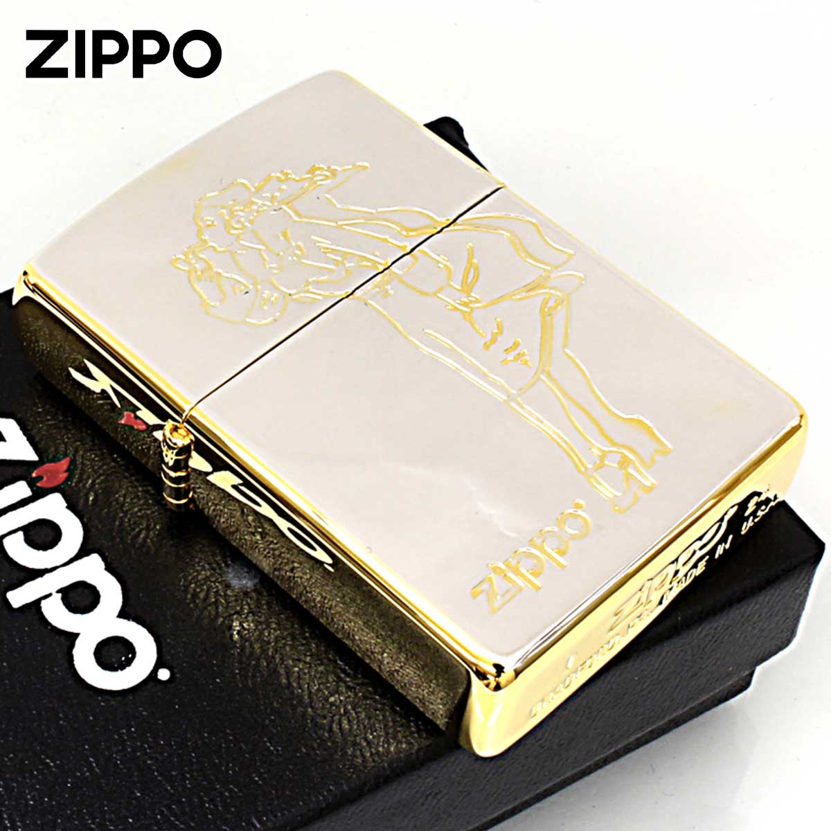 Zippo ジッポー クラシカル ウインディ Windy シルバー ゴールド コンビミラー SG