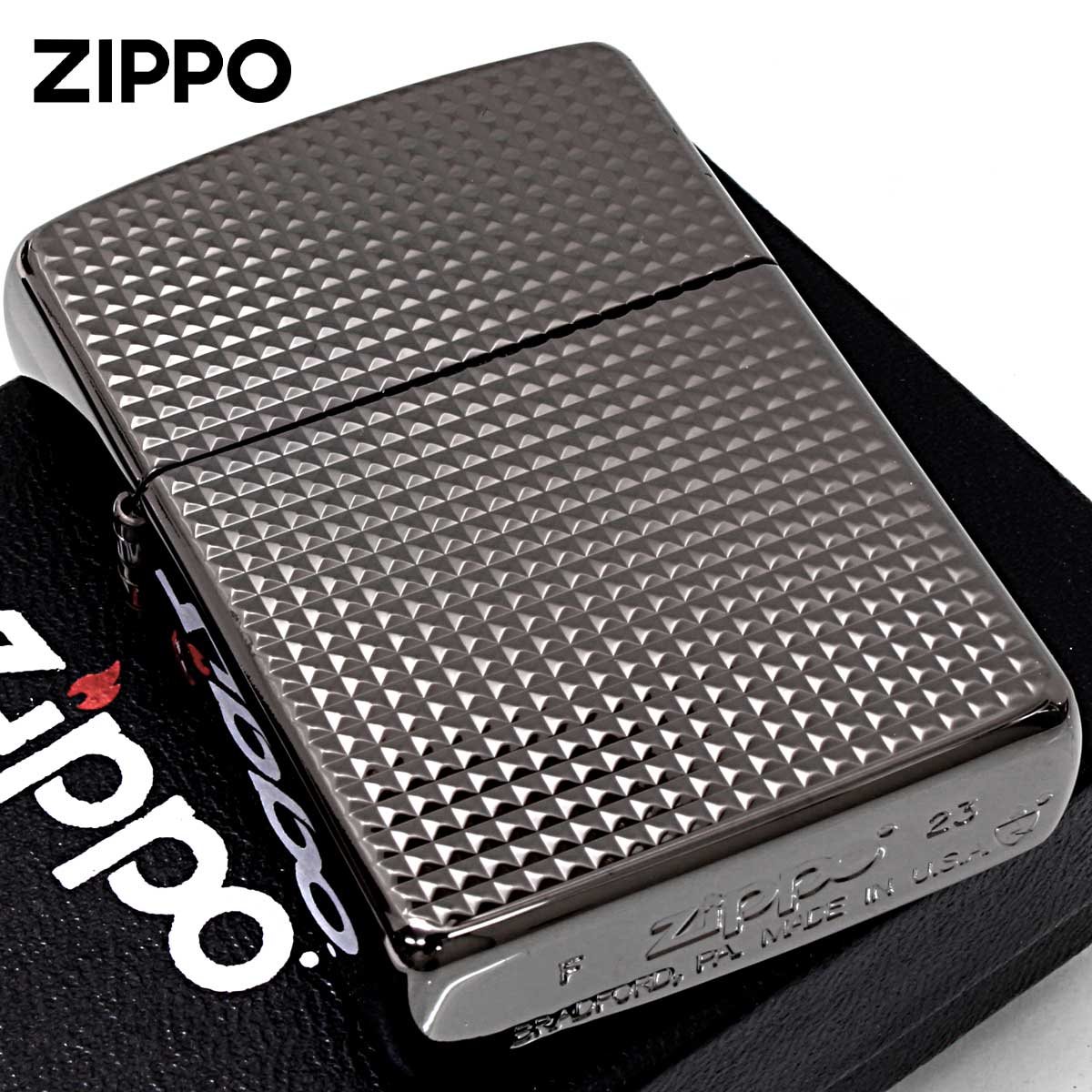 Zippo ジッポー ARMOR アーマー ファインラティス Fine Lattice ブラックニッケル BNC