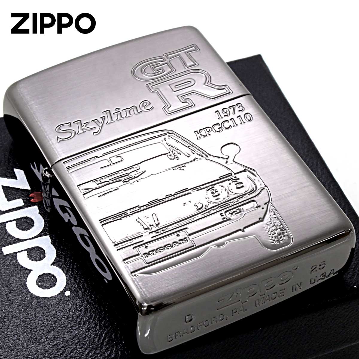 Zippo ジッポー スカイライン GT-R 日産 自動車 NISSAN SKYLINE オフィシャルライセンス品 KPGC110-BK