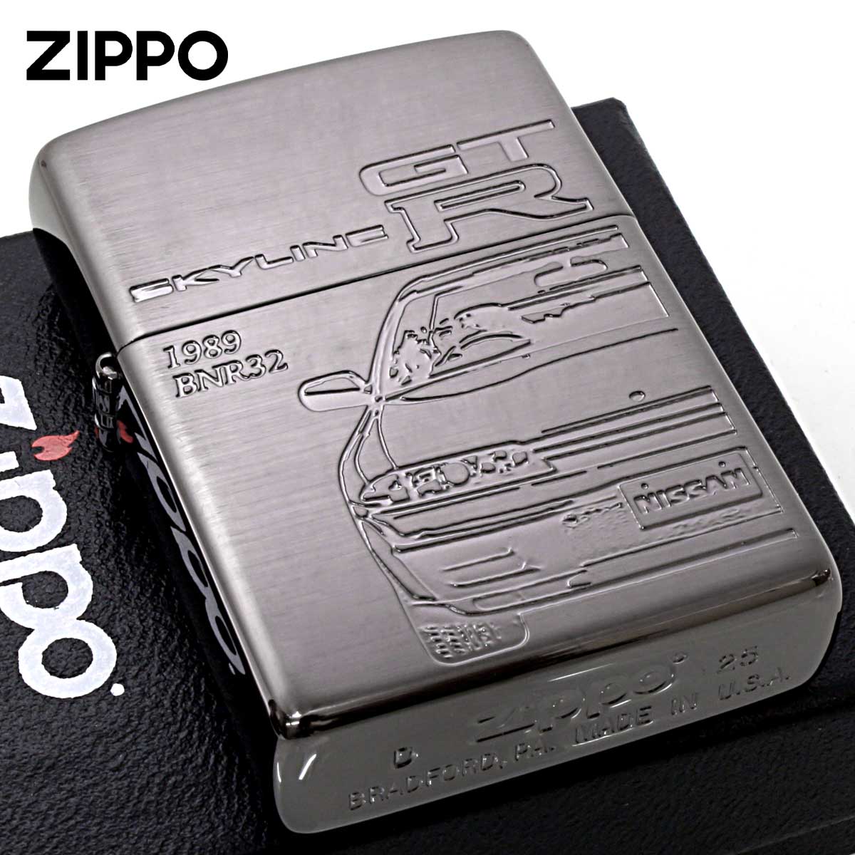 Zippo ジッポー スカイライン GT-R 日産 自動車 NISSAN SKYLINE オフィシャルライセンス品 BNR32-BK