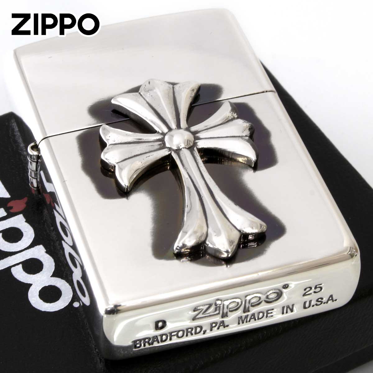 Zippo ジッポー クロスメタル 十字架 Cross Metal シルバー Sイブシ