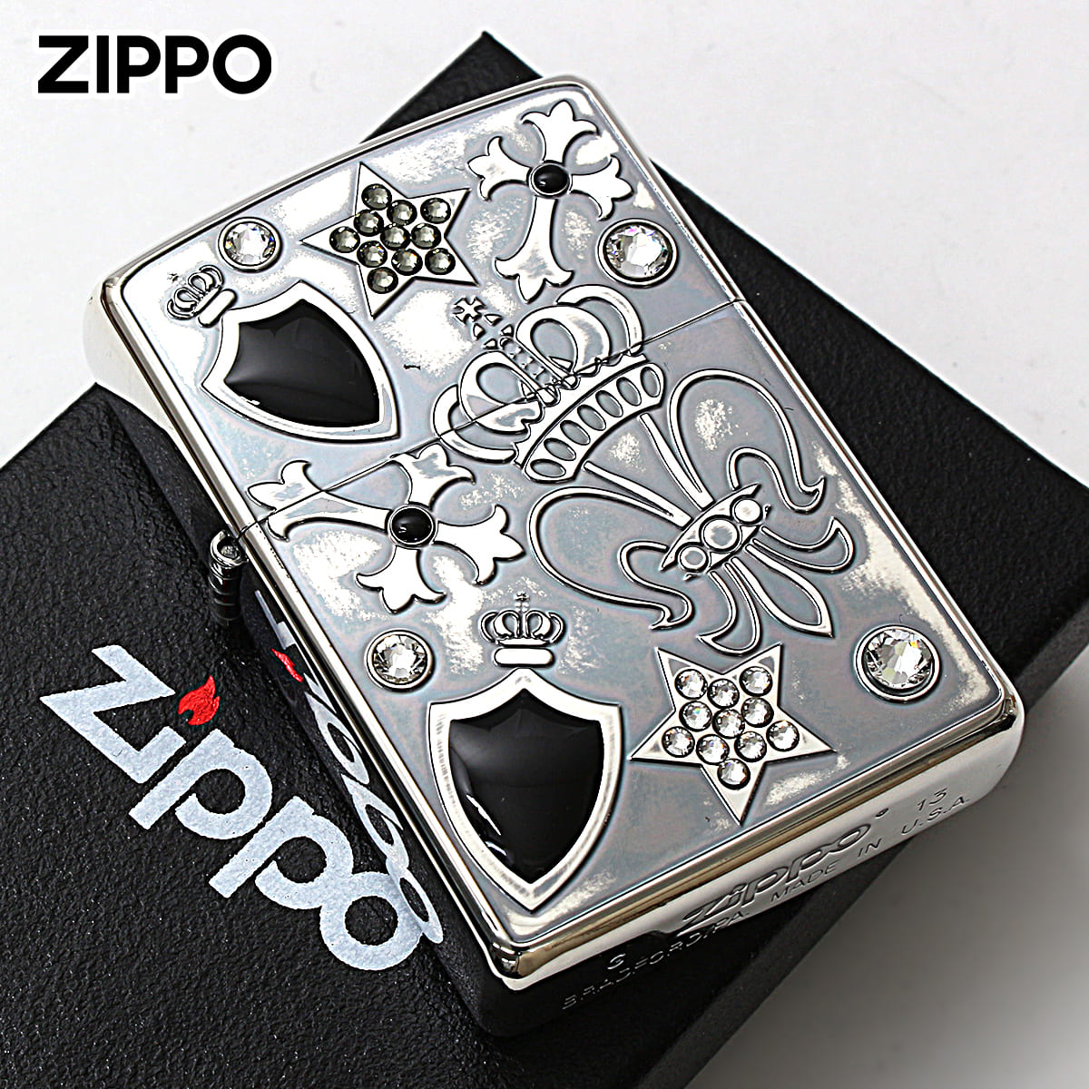 Zippo ジッポー クロス 十字架 Cross ユリ Yuri エレガントロック Elegant Rock EGR-A メール便可