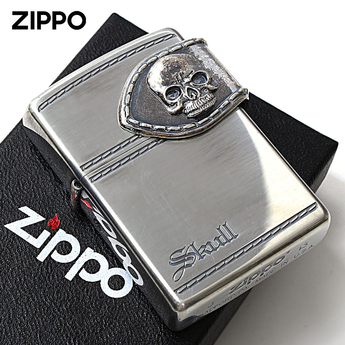 Zippo ジッポー スカル ドクロ 骸骨 ウォレット 財布 メタル貼り Wallet Design WLT-B
