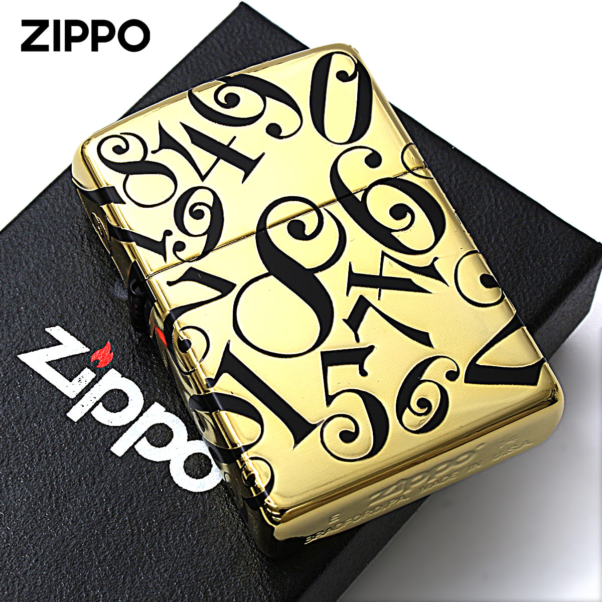 Zippo ジッポー ダイヤル 数字 ランダム イオンマットBK 金サシ FANTASY DIAL FDIAL-A