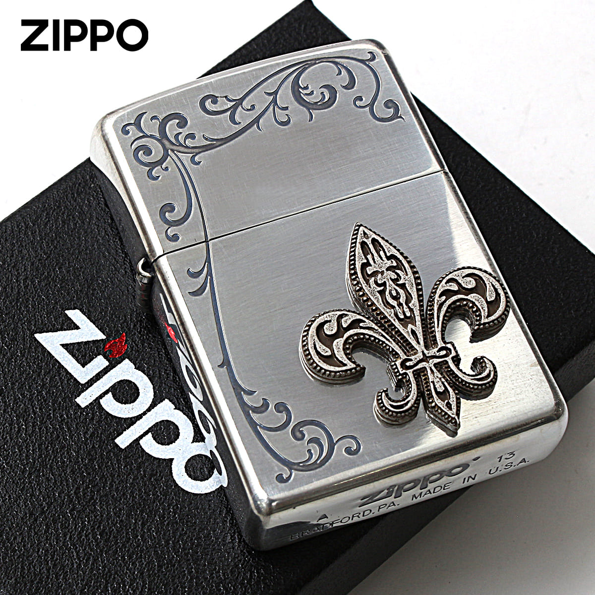 Zippo ジッポー ユリ 王家の紋章 アラベスク 唐草 シークレットガーデン The Seacret Garden TSG-C メール便可