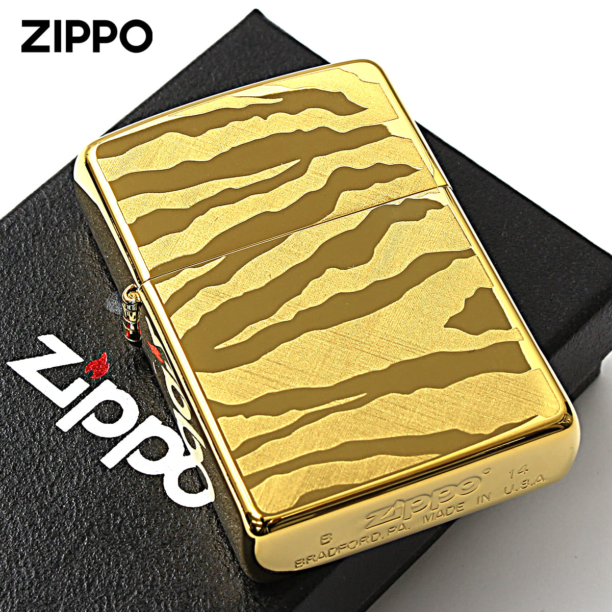 Zippo ジッポー ゼブラ アニマル柄 ゴールド チタンコーティング Titanium Coating Series Ti-G-Z（C） メール便可