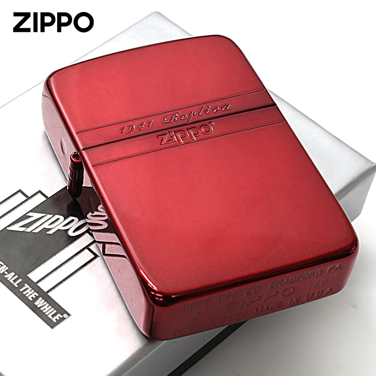 Zippo ジッポー 1941レプリカ ミラーライン レッドイオンコーティング サテーナ RD