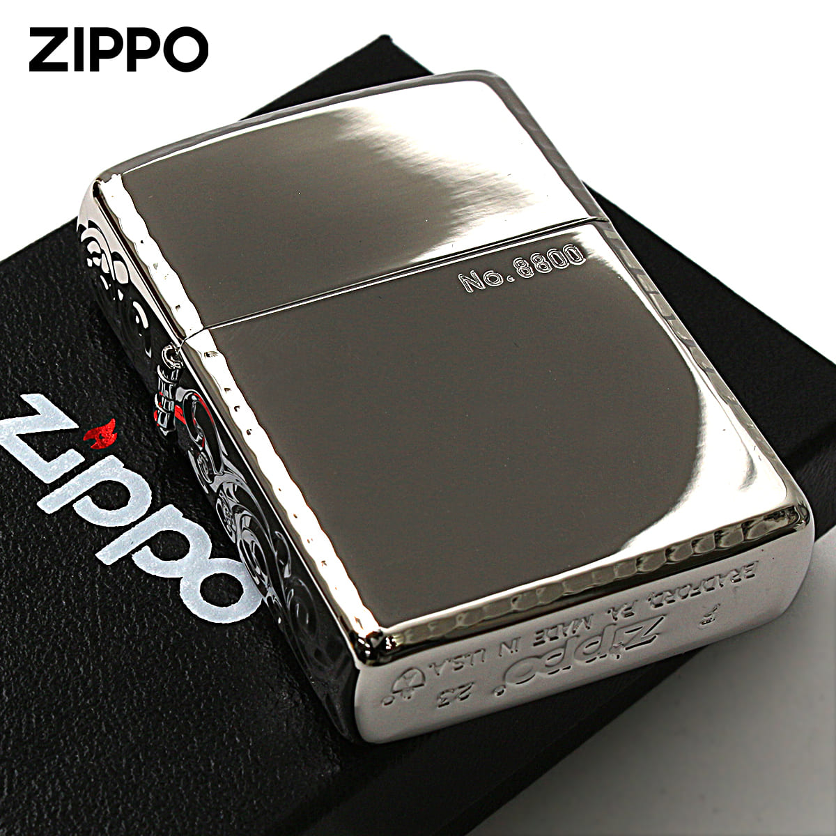 Zippo ジッポー アーマー 162 3面彫刻 コーナーリューター加工 プラチナコーティング シリアル番号 PT