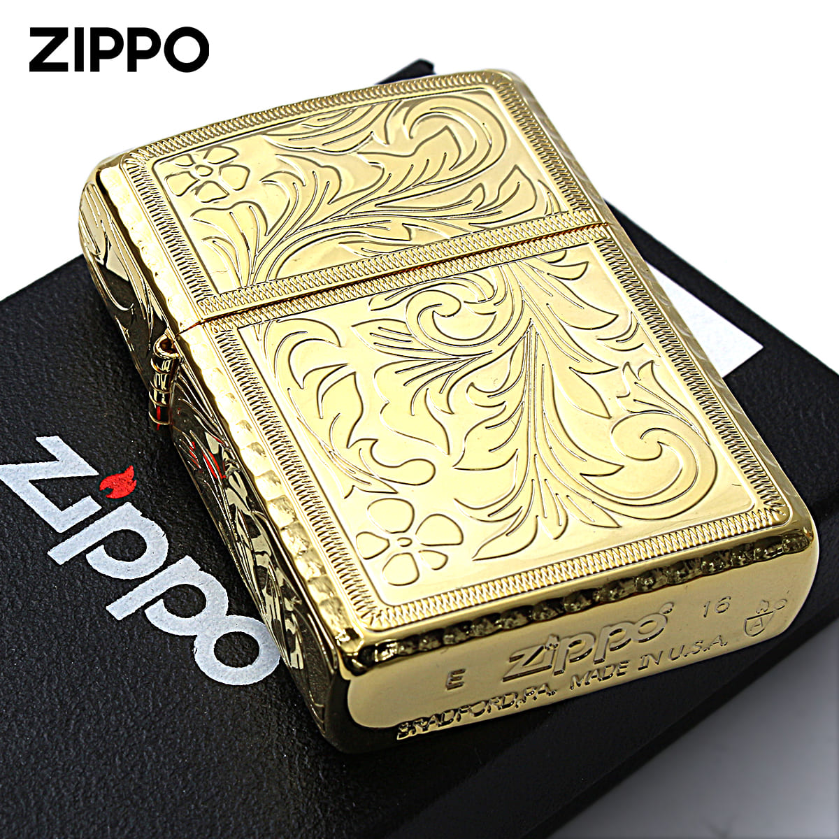Zippo ジッポー アーマー アラベスク 唐草 コーナーリューター 金メッキ ARMOR KING ゴールドタンク GD
