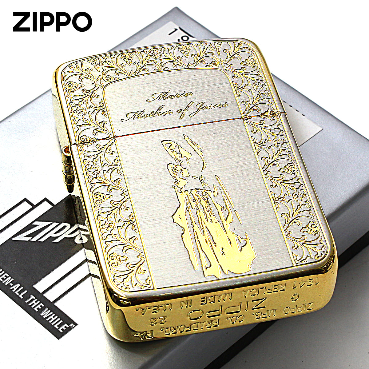 Zippo ジッポー 1941レプリカ マリア 聖母 金銀コンビメッキ サテーナ Maria SG