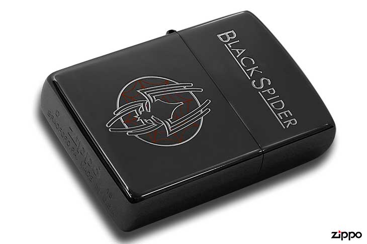 Zippo ジッポー タバコ銘柄 ブラックスパイダー ブラックニッケル BLACK SPIDER ブラックニッケル