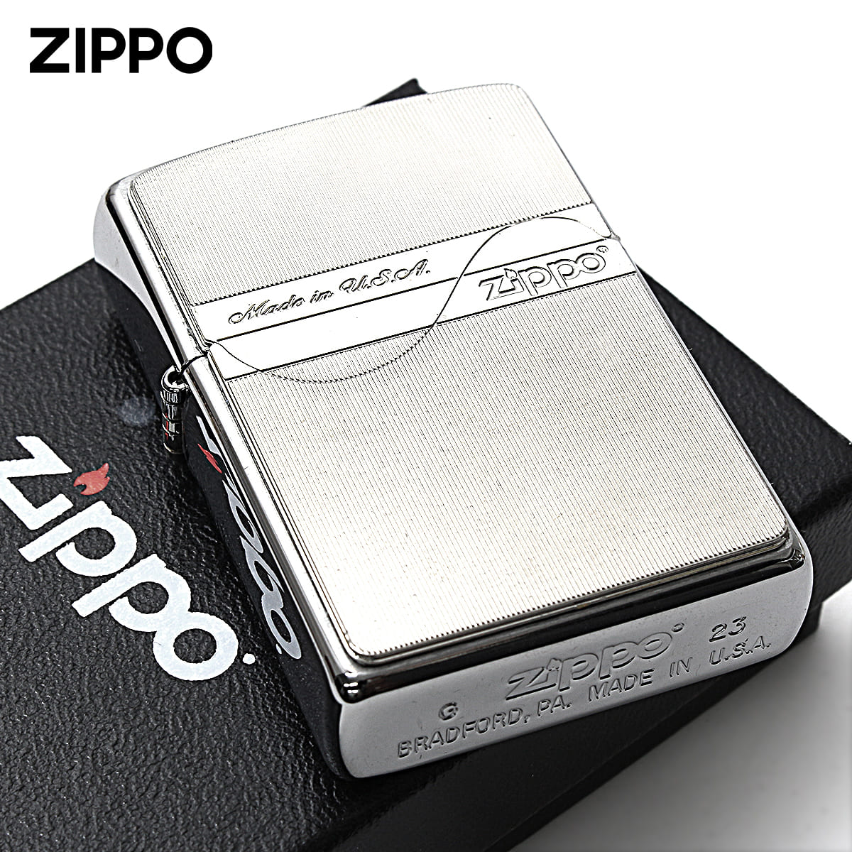 Zippo ジッポー トリックシェル 貝 プレート貼り シルバー Trick Shell トリックアクション シリアル番号 SV