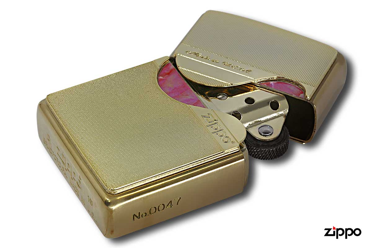 Zippo ジッポー トリックシェル 貝 プレート貼り シルバー Trick Shell トリックアクション シリアル番号 SV