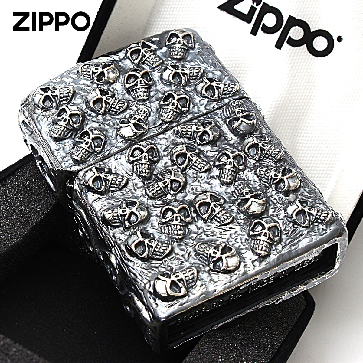 Zippo ジッポー スカル ドクロ 骸骨 スカルジャケット 銀イブシ Skull Jacket SI