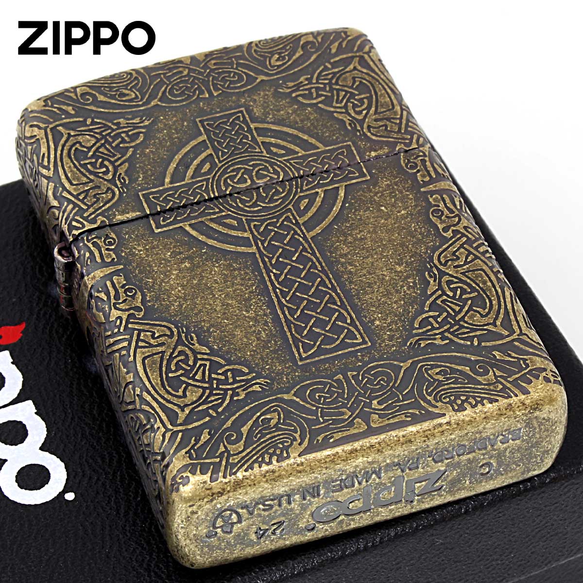 Zippo ジッポー ARMOR アーマー クロス 十字架 Cross ケルティッククロス ブラスイブシバレル BIB