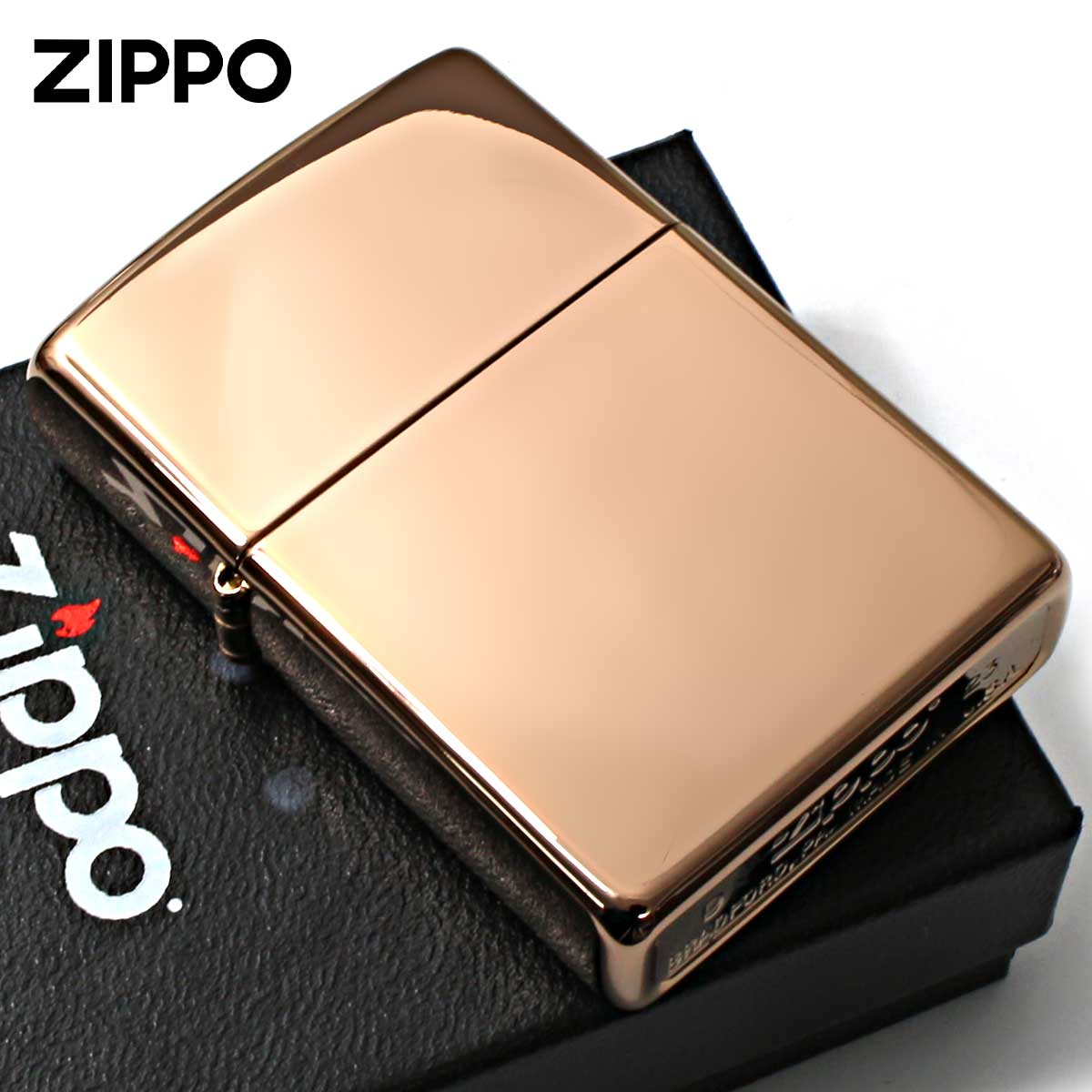 Zippo ジッポー 無地 ローズゴールド 鏡面 ポリッシュ High Polish Rose Gold 49190 メール便可