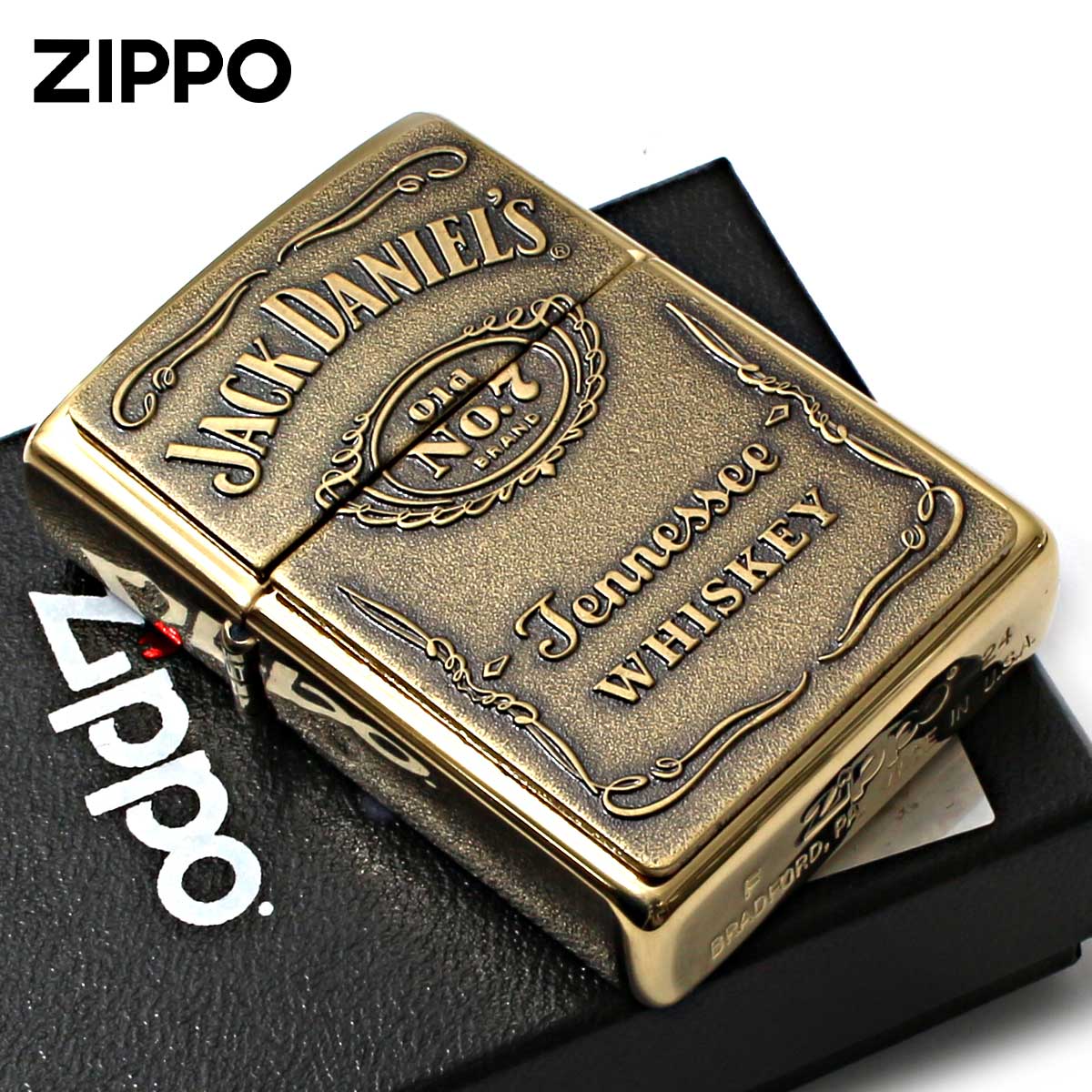 Zippo ジッポー ジャックダニエル 酒 ロゴ Jack Daniel's Label Brass ポリッシュ ブラス 254BJD.428