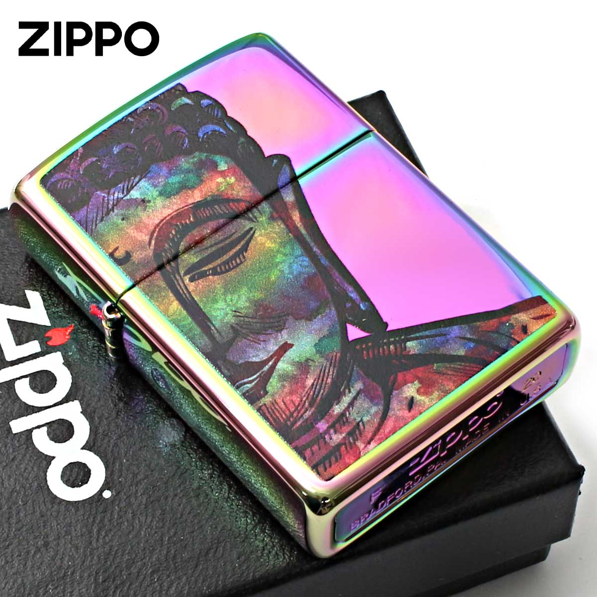Zippo ジッポー 大仏 釈迦 Bright Buddha 虹 スペクトラム 49136 メール便可