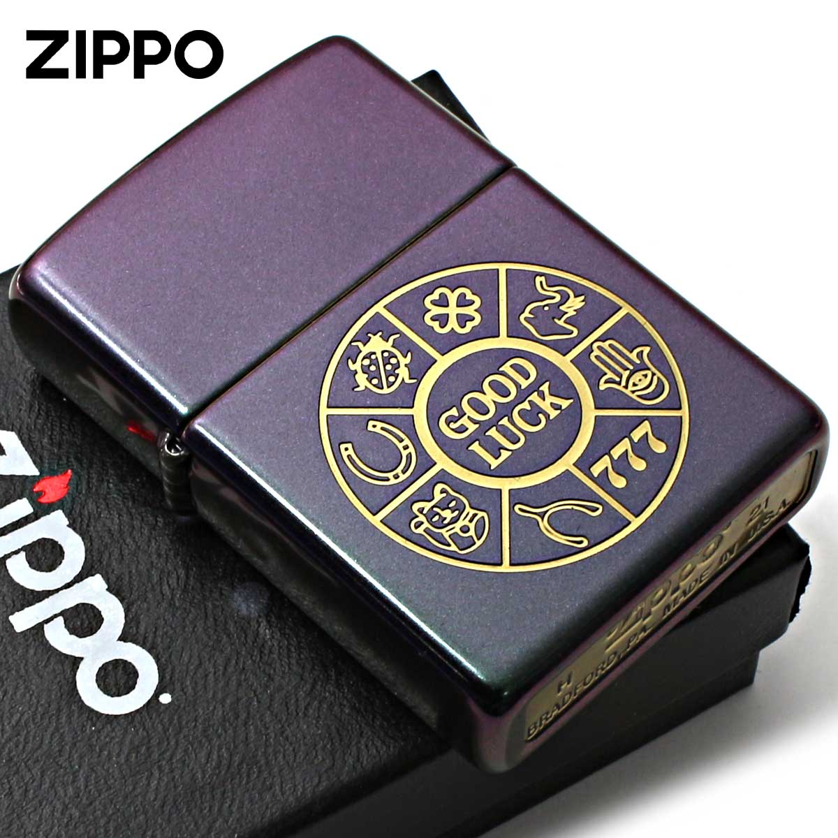 Zippo ジッポー ラッキー シンボル 幸運 Lucky Symbols 玉虫色 イリデッセント 49399 メール便可