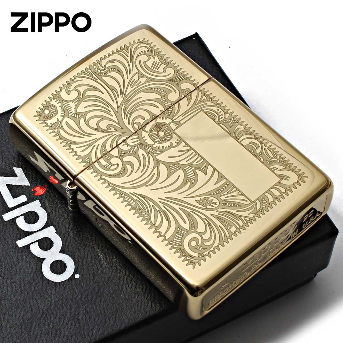 Zippo ジッポー ベネチアン Venetian High Polish Brass 鏡面 ポリッシュ ブラス 352B