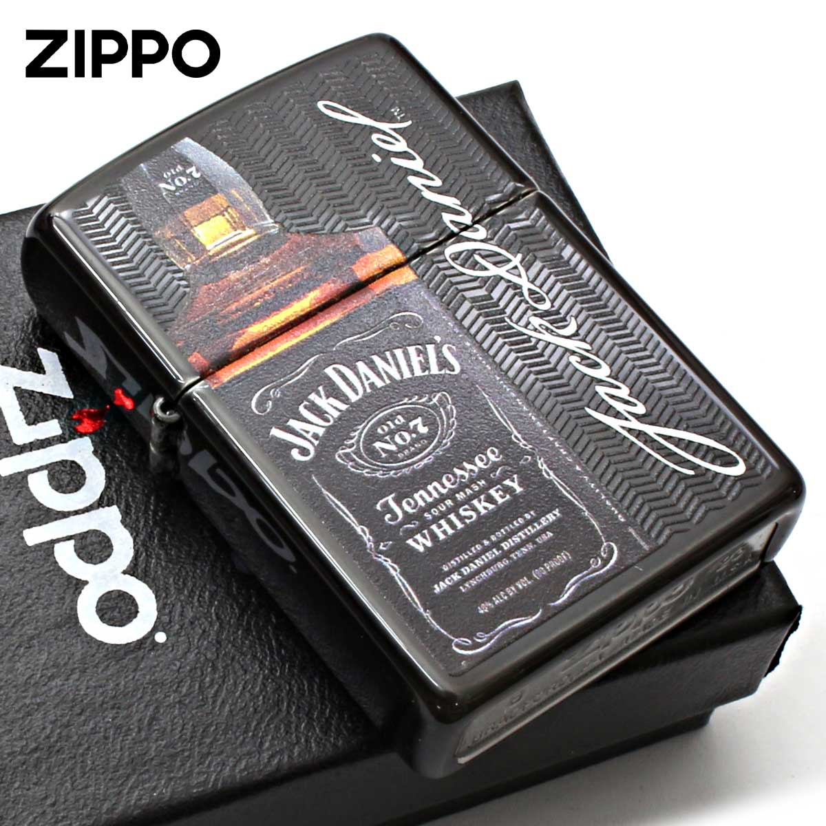 Zippo ジッポー ジャックダニエル 酒 ロゴ Jack Daniel's ウイスキー ブラックマット 49321 メール便可