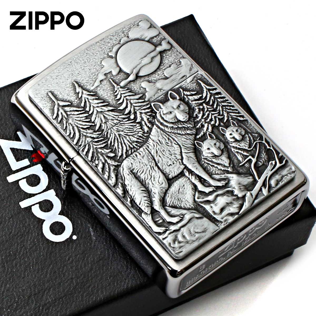 Zippo ジッポー 狼 ティンバーウルブズ Timberwolves Emblem ブラッシュドクローム 20855 メール便可