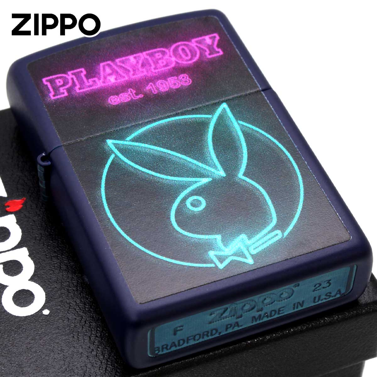 Zippo ジッポー プレイボーイ ネオン うさぎ PLAYBOY Neon ライセンス品 46786 メール便可