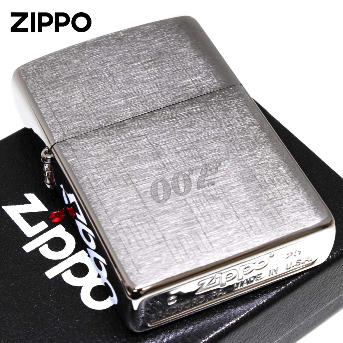 Zippo ジッポー James Bond 007 Tuxedo ジェームス・ボンド クロスハッチ 46853 メール便可