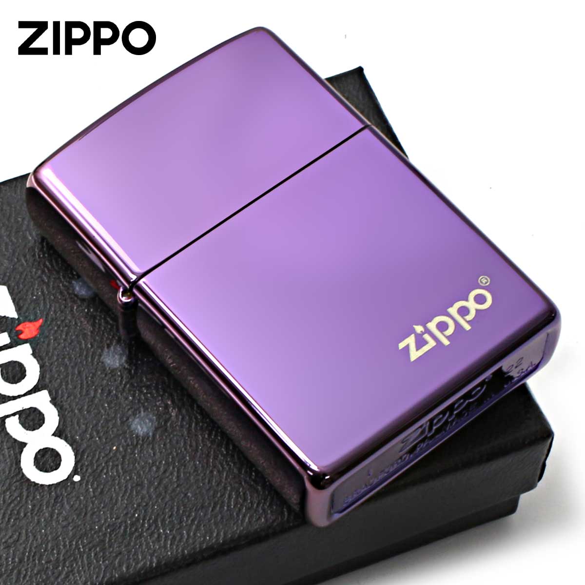 Zippo ジッポー アビス パープル ジッポ ロゴ High Polish Purple Abyss Logo 鏡面 PVD加工 24747ZL メール便可