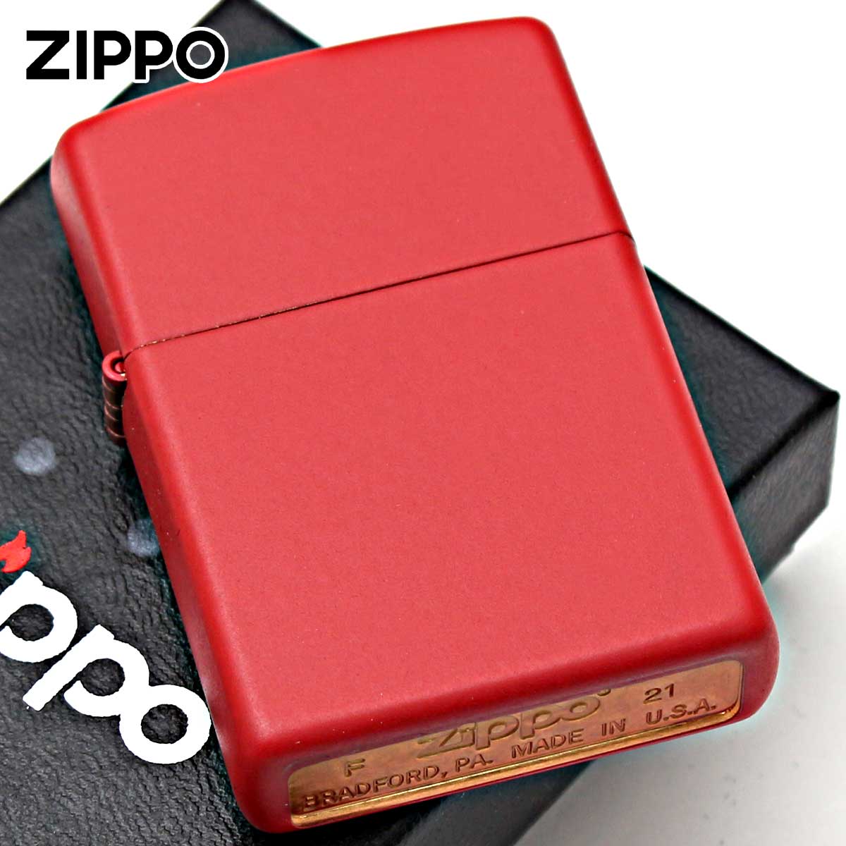 Zippo ジッポー 無地 レッド マット Red Matte 塗装 233 メール便可