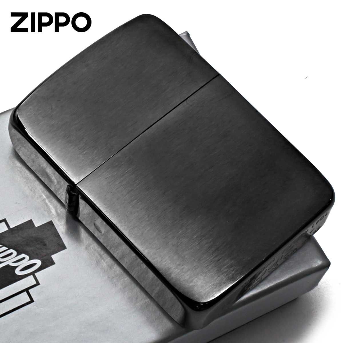 Zippo ジッポー 1941レプリカ 無地 ブラックアイス Black Ice つや消し ブラッシュド PVD加工 24096 メール便可